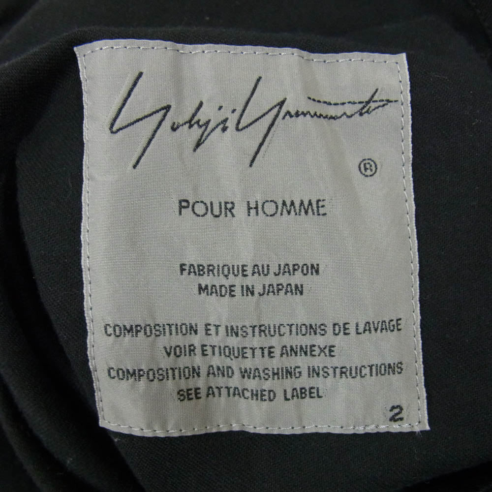 Yohji Yamamoto POUR HOMME ヨウジヤマモトプールオム 19SS HH-J06-002 PRODUCE プロデュース 3B コットン テーラードジャケット ブラック系 2【中古】