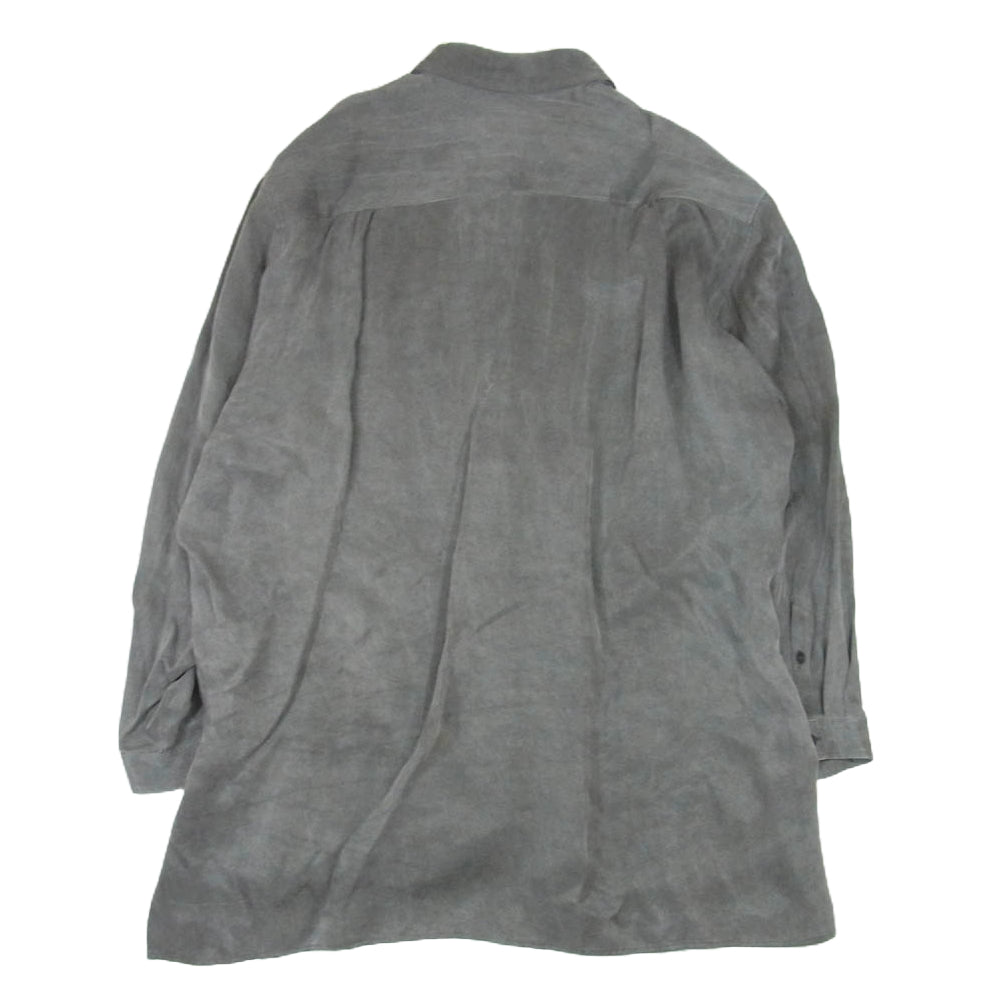 Yohji Yamamoto POUR HOMME ヨウジヤマモトプールオム 23SS HZ-B62-216 アシンメトリー スペアカラー ブラウス ロング シャツ グレー系 2【中古】