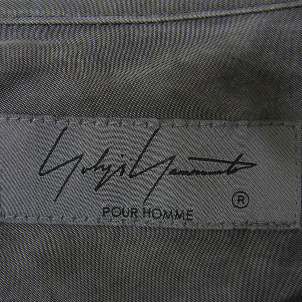 Yohji Yamamoto POUR HOMME ヨウジヤマモトプールオム 23SS HZ-B62-216 アシンメトリー スペアカラー ブラウス ロング シャツ グレー系 2【中古】