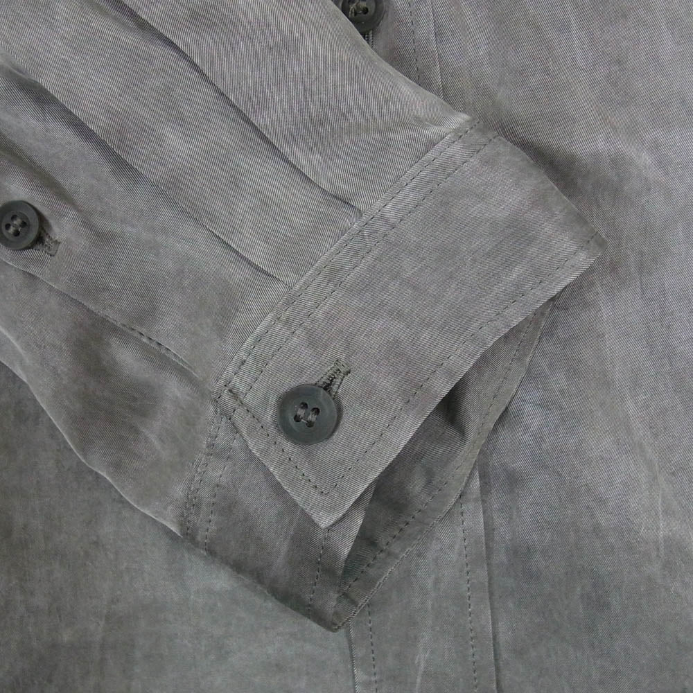 Yohji Yamamoto POUR HOMME ヨウジヤマモトプールオム 23SS HZ-B62-216 アシンメトリー スペアカラー ブラウス ロング シャツ グレー系 2【中古】