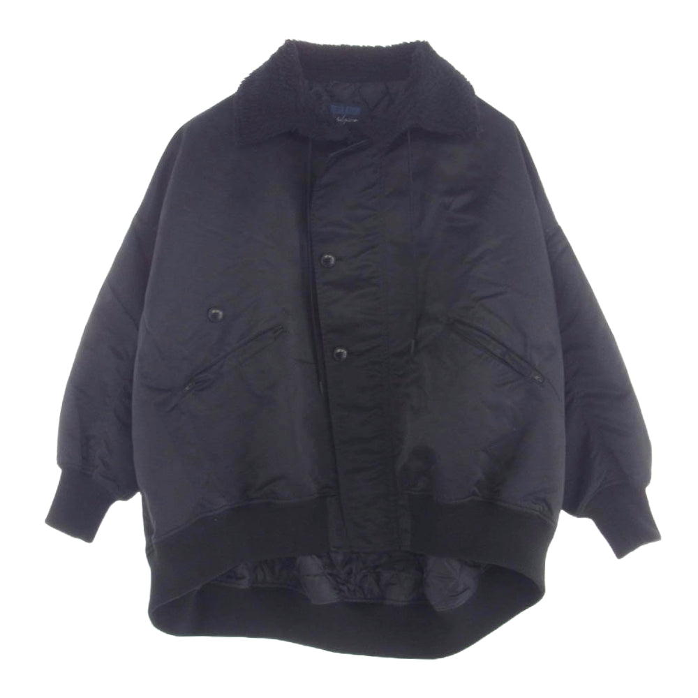 Yohji Yamamoto ヨウジヤマモト FK-J55-501 regulation レギュレーション 襟ボアツ ナイロン フライト ジャケット ブラック系 2【中古】