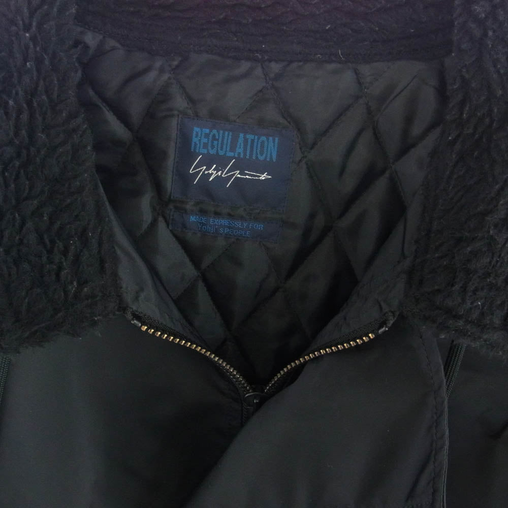 Yohji Yamamoto ヨウジヤマモト FK-J55-501 regulation レギュレーション 襟ボアツ ナイロン フライト ジャケット ブラック系 2【中古】