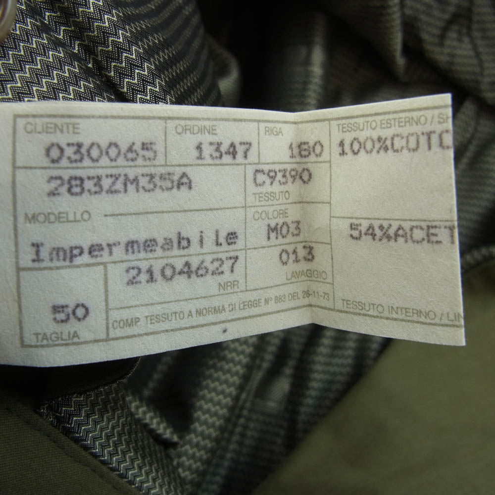 Ermenegildo Zegna エルメネジルドゼニア ステンカラー コート カーキ系 50【中古】