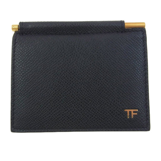 TOM FORD トムフォード マネークリップ 二つ折り財布 ウォレット ブラック系【中古】