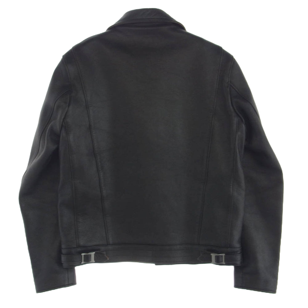 ADDICT CLOTHES アディクトクローズ AD-03 SHEEP-SKIN BRITISH ASYMMETRY JACKET シープスキン レザー ダブル ライダース ジャケット ブラック系 40【中古】