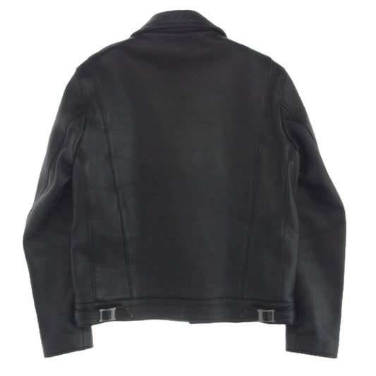 ADDICT CLOTHES アディクトクローズ AD-03 SHEEP-SKIN BRITISH ASYMMETRY JACKET シープスキン レザー ダブル ライダース ジャケット ブラック系 40【中古】