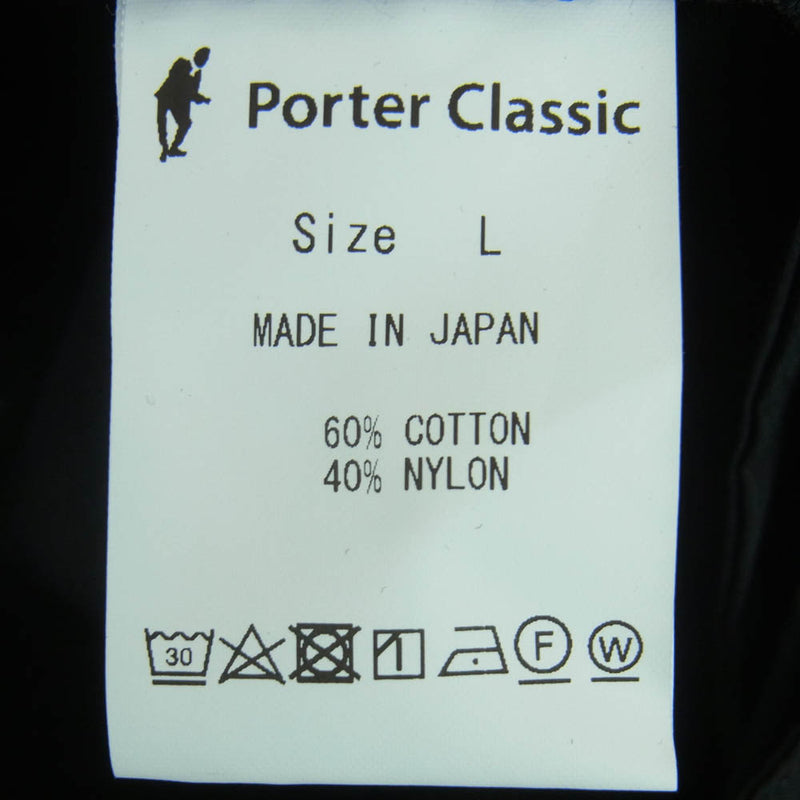 PORTER CLASSIC ポータークラシック PC-035-2138-10-05 POPLIN GENE KELLY PANTS ポプリン ワイド パンツ ブラック系 L【新古品】【未使用】【中古】