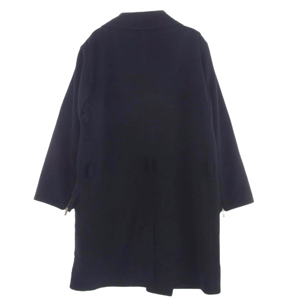 HERMES エルメス 国内正規品 エルメスジャポンタグ フランス製 カシミヤ100％ ダブルブレスト ジップポケット ロングコート ブラック系 52【中古】