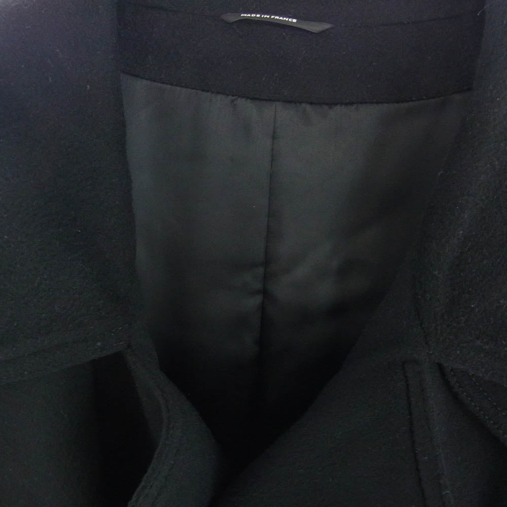 HERMES エルメス 国内正規品 エルメスジャポンタグ フランス製 カシミヤ100％ ダブルブレスト ジップポケット ロングコート ブラック系 52【中古】