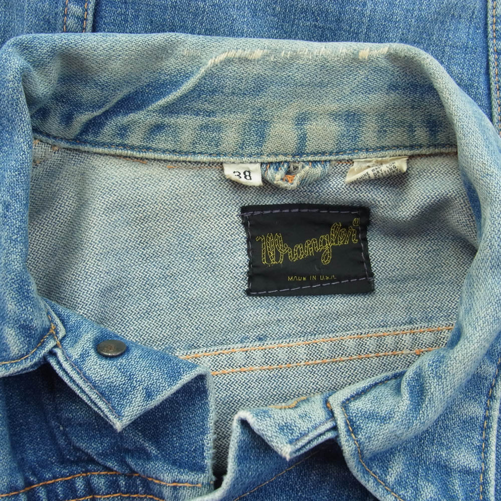 Wrangler ラングラー 70s デニム ジャケット 黒タグ インディゴブルー系 38【中古】
