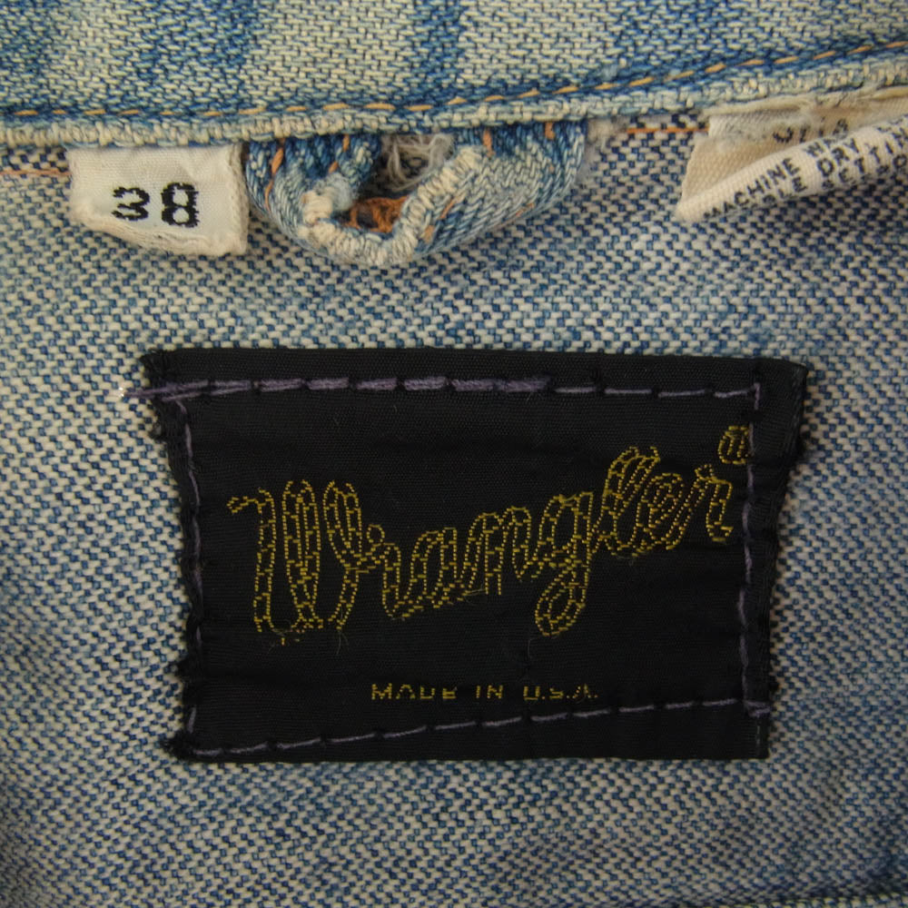 Wrangler ラングラー 70s デニム ジャケット 黒タグ インディゴブルー系 38【中古】
