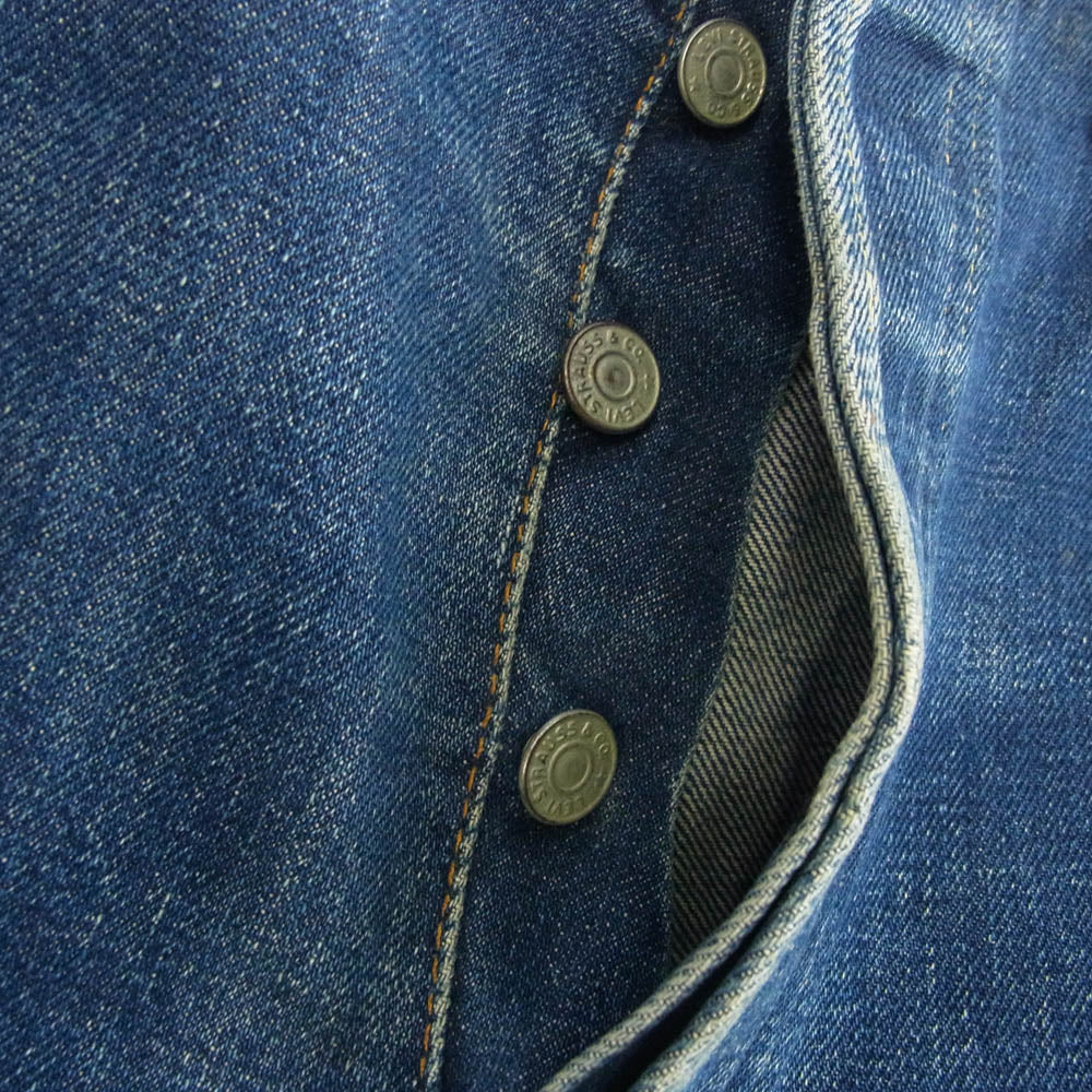Levi's リーバイス 70s 501 ストレート デニム パンツ ボタンフライ 66 両面タブ BIG E 後期 セルビッチ 不均等V ボタン裏刻印6 インディゴブルー系【中古】