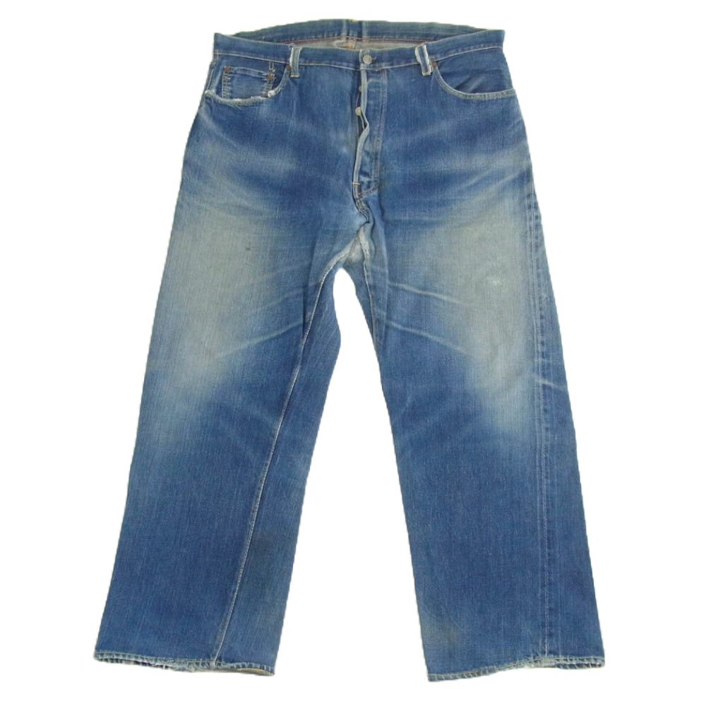 Levi's リーバイス 60s 501 ストレート デニム パンツ ボタンフライ セルビッチ フロント Vステッチ BIG E 不均等V ボタン裏刻印E インディゴブルー系【中古】