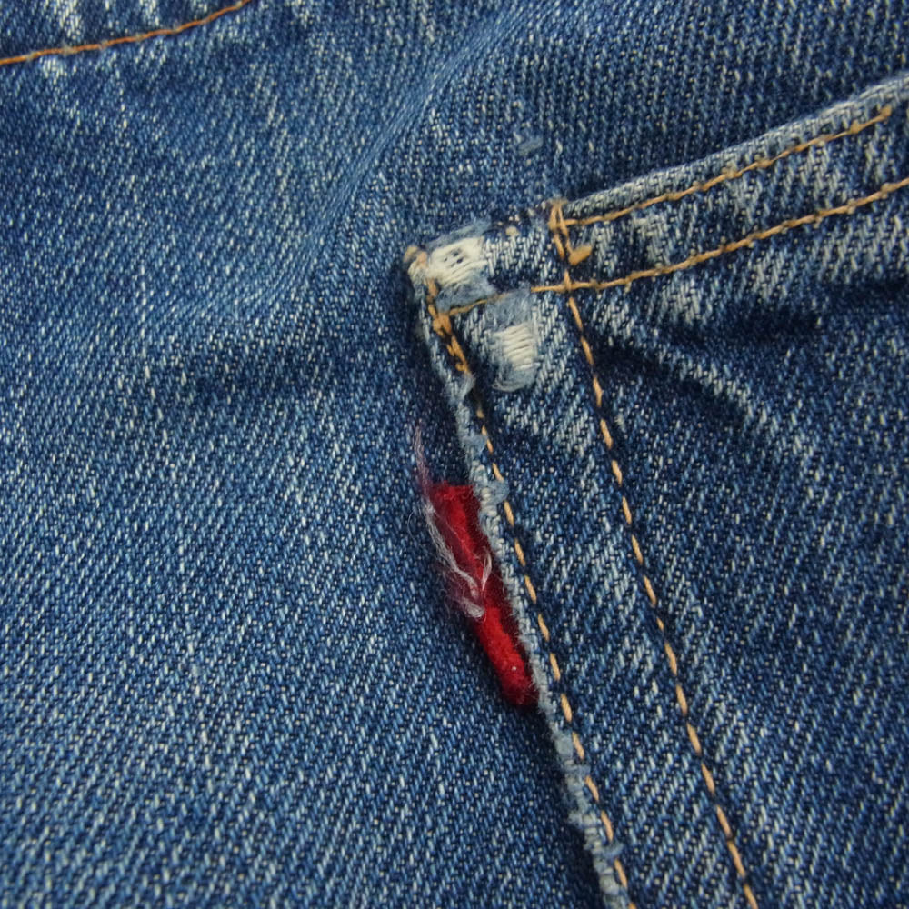 Levi's リーバイス 60s 501 ストレート デニム パンツ ボタンフライ セルビッチ フロント Vステッチ BIG E 不均等V ボタン裏刻印E インディゴブルー系【中古】