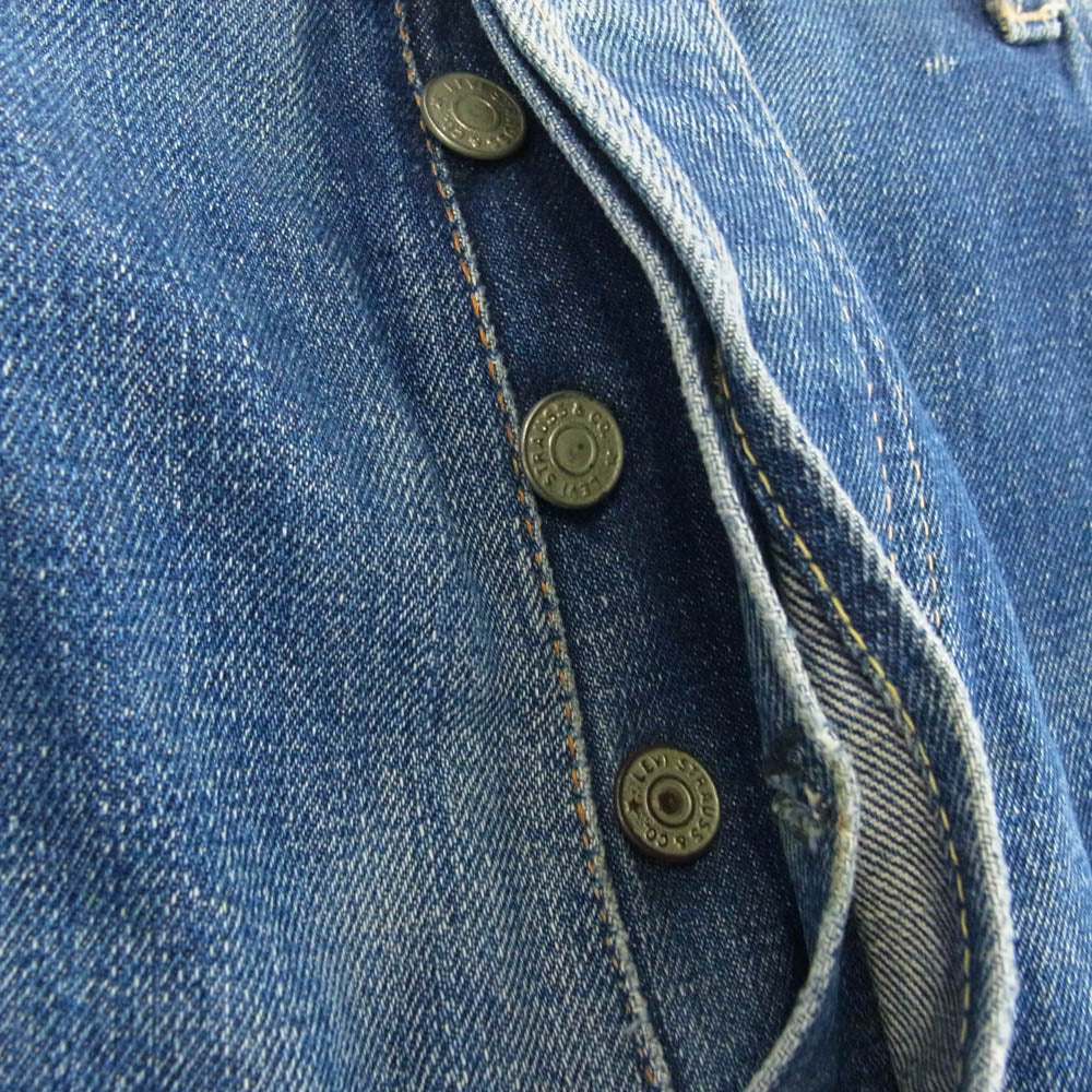 Levi's リーバイス 60s 501 ストレート デニム パンツ ボタンフライ セルビッチ フロント Vステッチ BIG E 不均等V ボタン裏刻印E インディゴブルー系【中古】