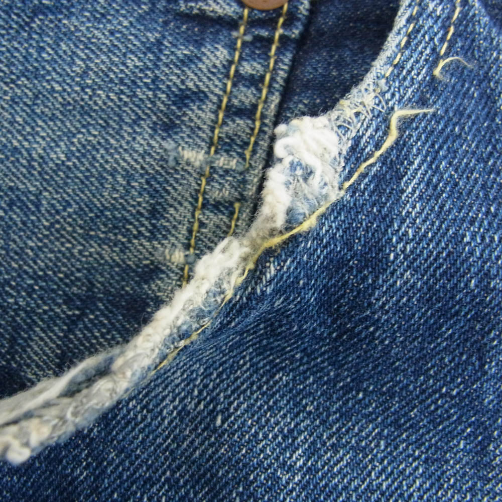 Levi's リーバイス 60s 501 ストレート デニム パンツ ボタンフライ セルビッチ フロント Vステッチ BIG E 不均等V ボタン裏刻印E インディゴブルー系【中古】