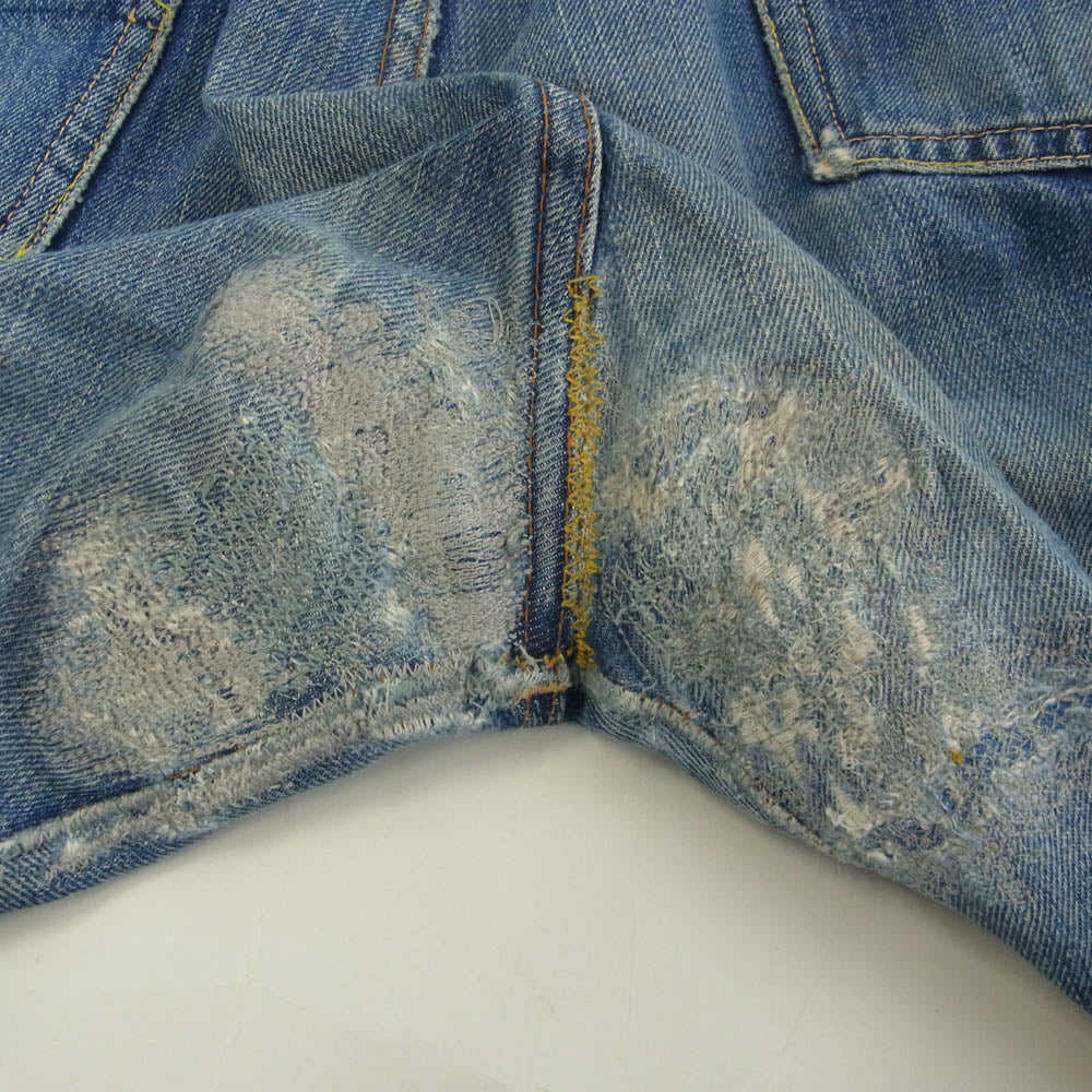 Levi's リーバイス 60s 501 ストレート デニム パンツ ボタンフライ セルビッチ フロント Vステッチ BIG E 不均等V ボタン裏刻印E インディゴブルー系【中古】