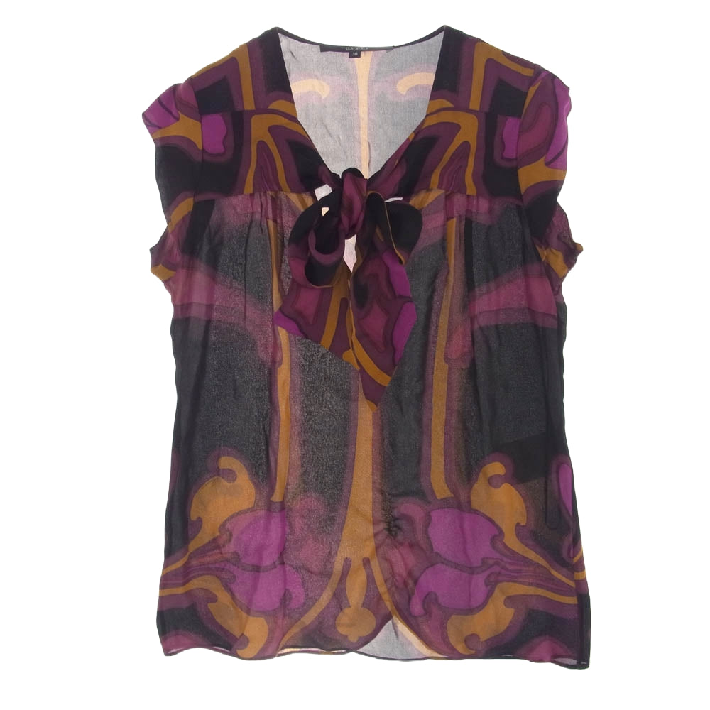 GUCCI グッチ 347381 シルク ノースリーブ ブラウス カットソー トップス マルチカラー系 36【中古】