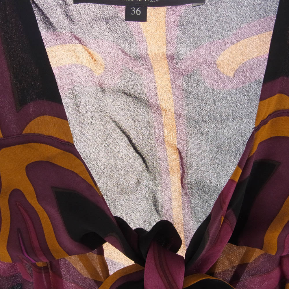 GUCCI グッチ 347381 シルク ノースリーブ ブラウス カットソー トップス マルチカラー系 36【中古】