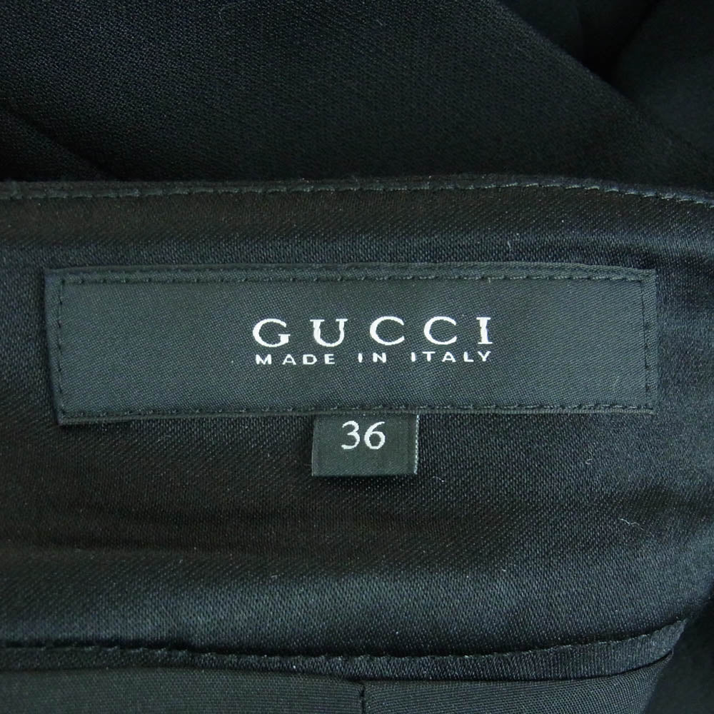 GUCCI グッチ 332208 ウール スカート イタリア製 ブラック系 36【中古】