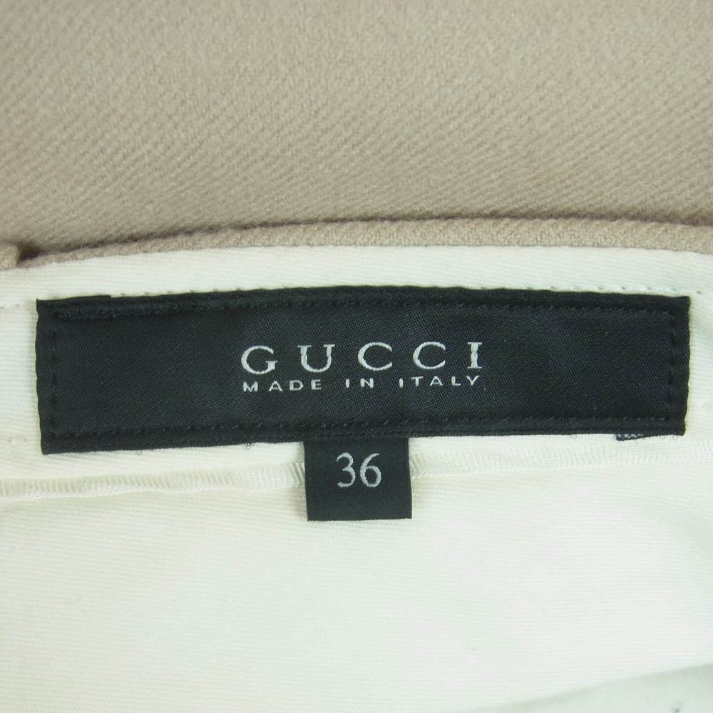 GUCCI グッチ 358462 カシミア混 ウール パンツ イタリア製 ベージュ系 36【中古】