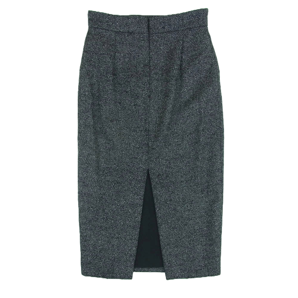GUCCI グッチ 330102 シルク混 ウール スカート イタリア製 グレー系 36【中古】