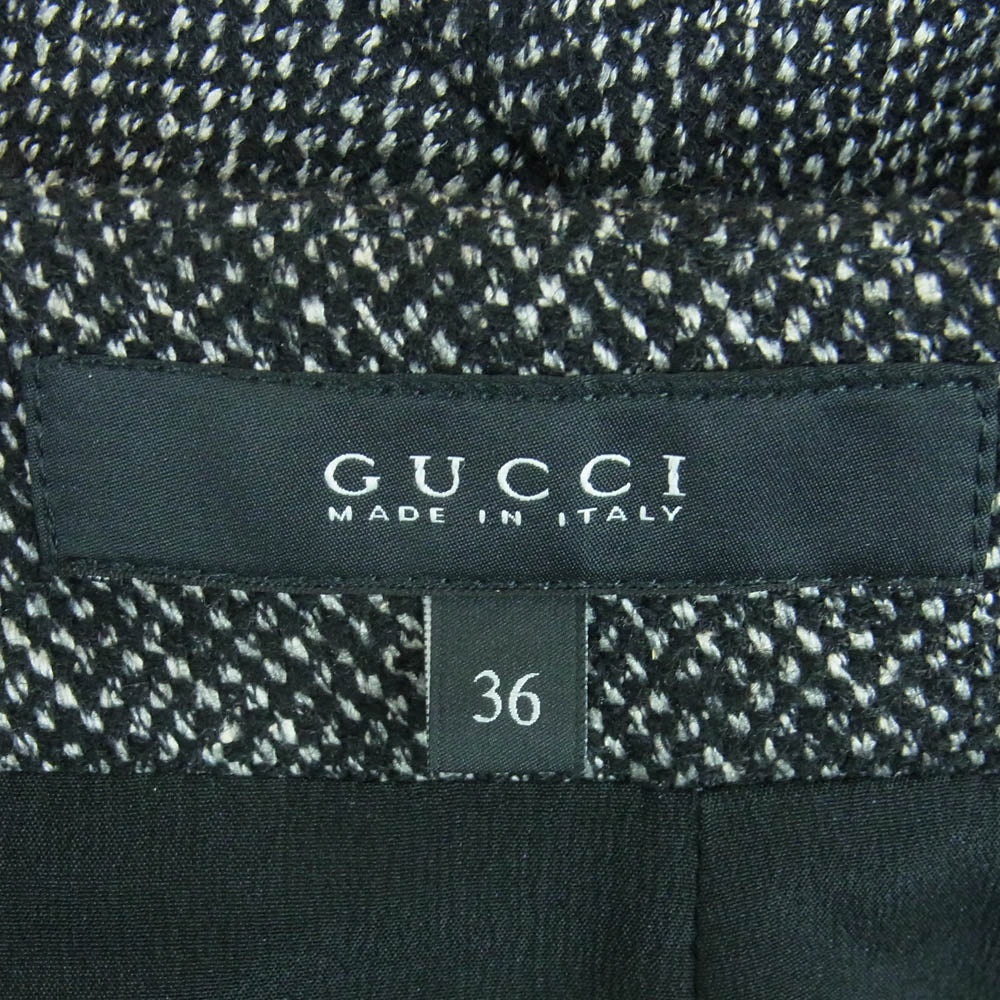 GUCCI グッチ 330102 シルク混 ウール スカート イタリア製 グレー系 36【中古】