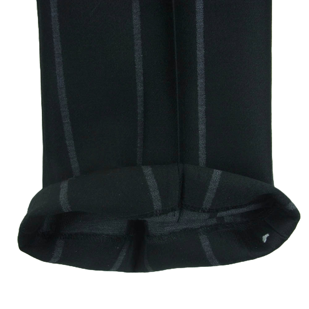 GUCCI グッチ 357355 シルク混 ウール ストライプ パンツ イタリア製 ブラック系 グレー系 36【中古】
