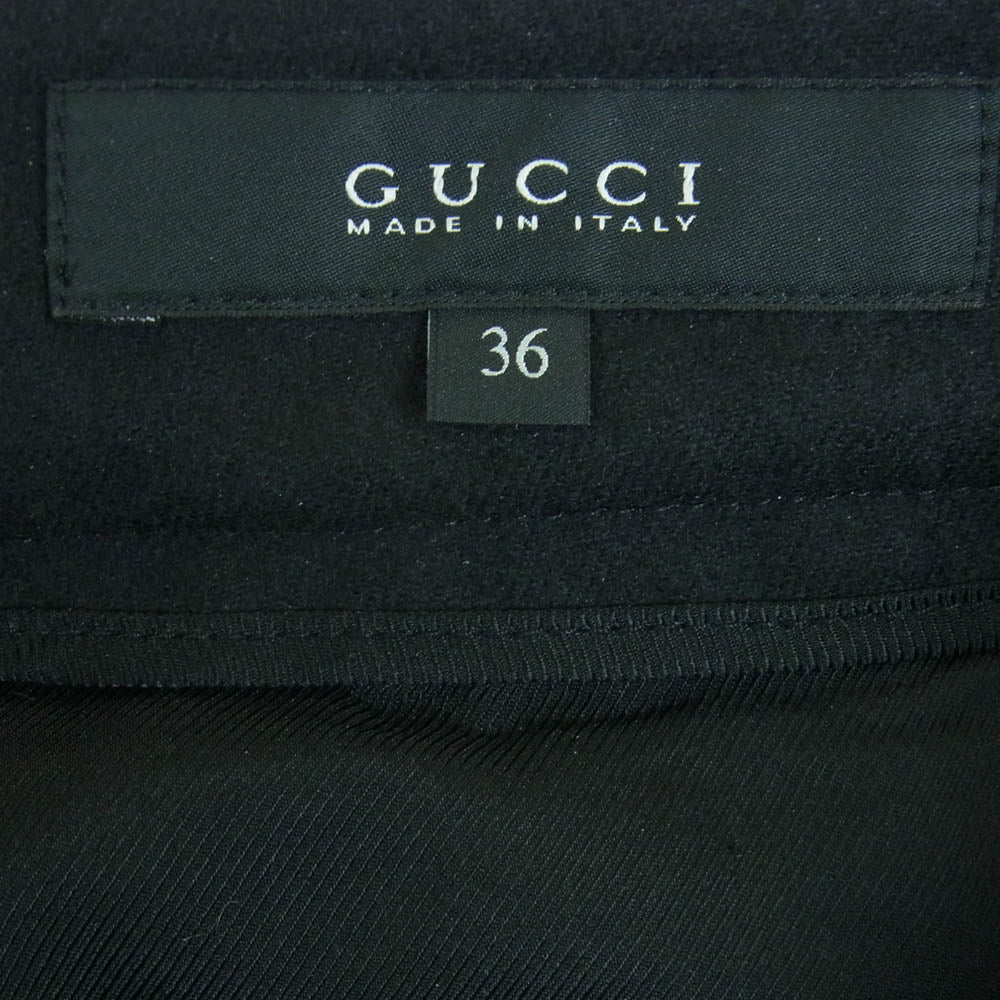 GUCCI グッチ 292768 カシミア混 ウール パンツ イタリア製 グレー系 ブラック系 36【中古】