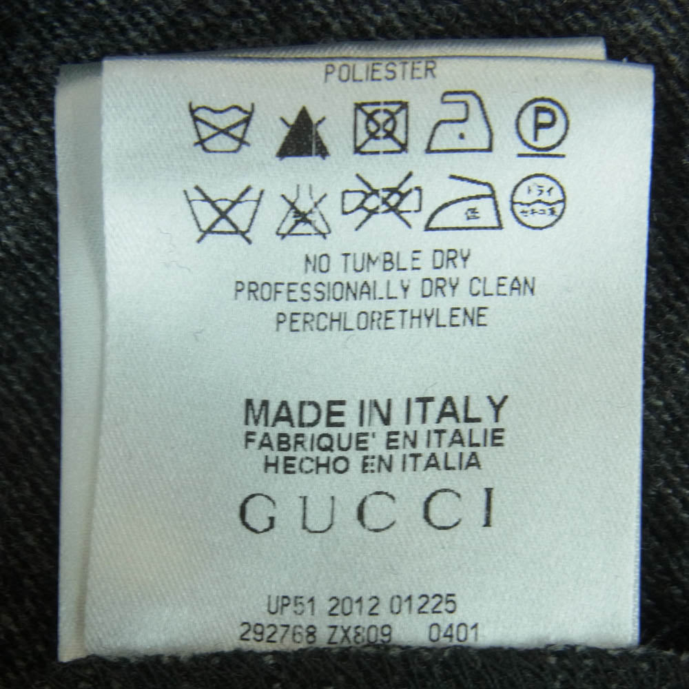 GUCCI グッチ 292768 カシミア混 ウール パンツ イタリア製 グレー系 ブラック系 36【中古】