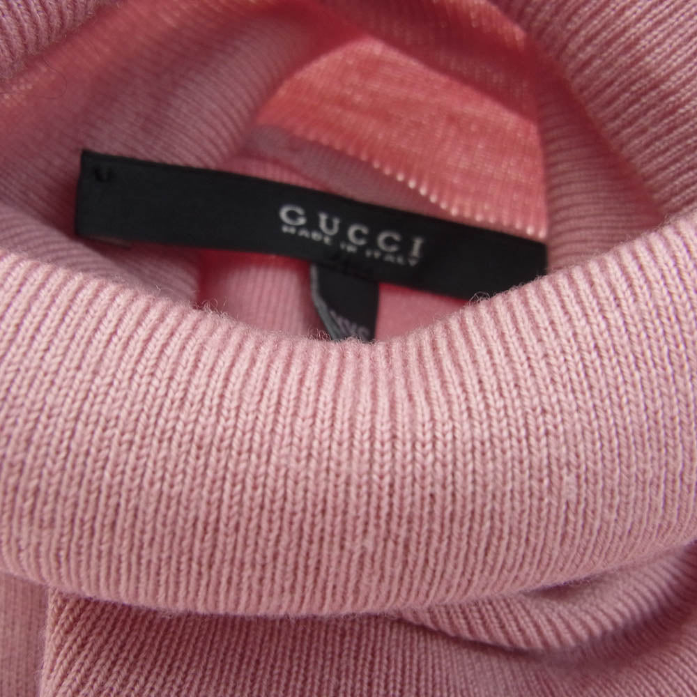 GUCCI グッチ 363852 ウール インターロッキング ノースリーブ ハイネック カットソー ピンク系 XXS【中古】