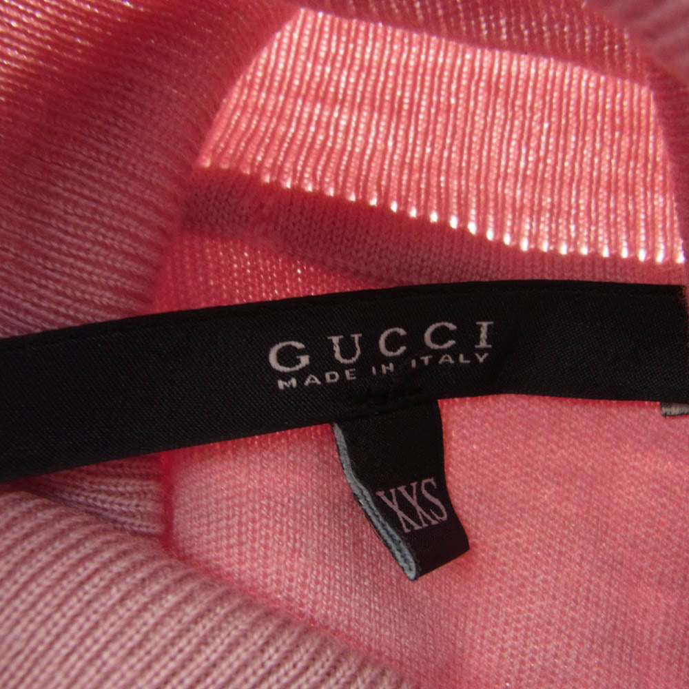 GUCCI グッチ 363852 ウール インターロッキング ノースリーブ ハイネック カットソー ピンク系 XXS【中古】