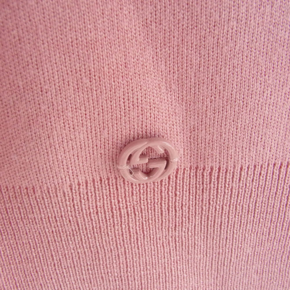 GUCCI グッチ 363852 ウール インターロッキング ノースリーブ ハイネック カットソー ピンク系 XXS【中古】
