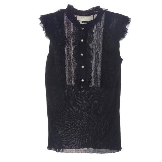 GUCCI グッチ 411309 GGパール ノースリーブニット カットソー ブラック系【中古】