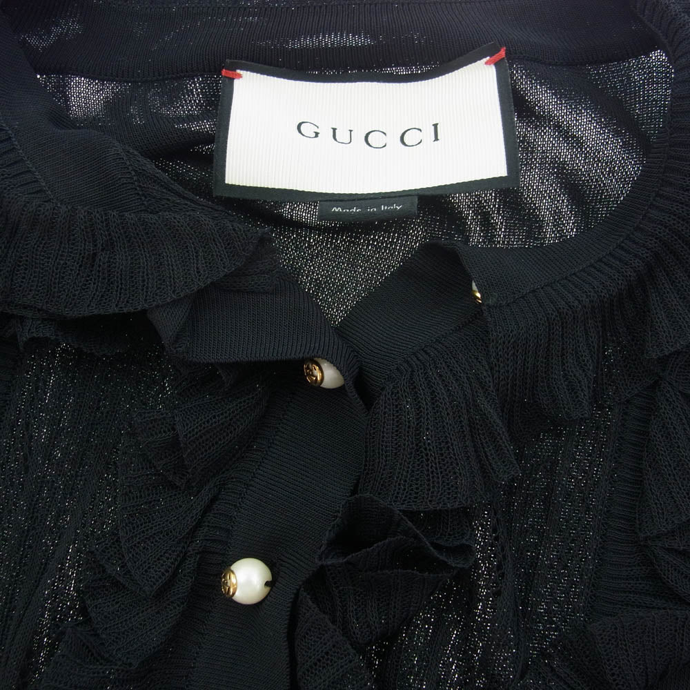 GUCCI グッチ 411309 GGパール ノースリーブニット カットソー ブラック系【中古】