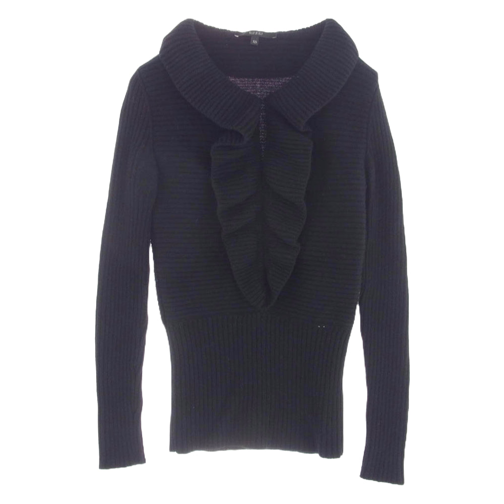 GUCCI グッチ 304377 ウール フリル ニット ブラック系 XS【中古】