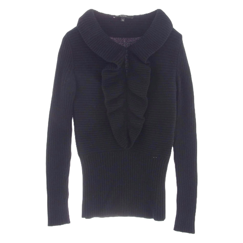 GUCCI グッチ 304377 ウール フリル ニット ブラック系 XS【中古】