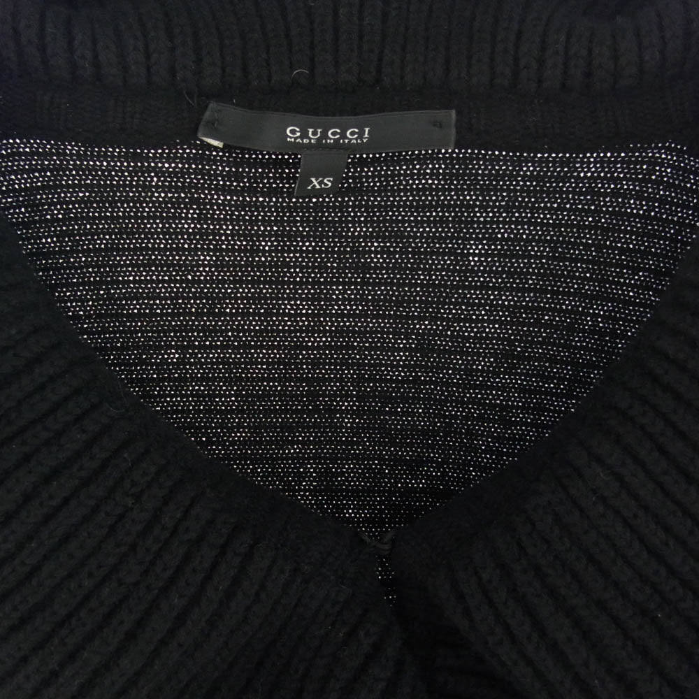 GUCCI グッチ 304377 ウール フリル ニット ブラック系 XS【中古】