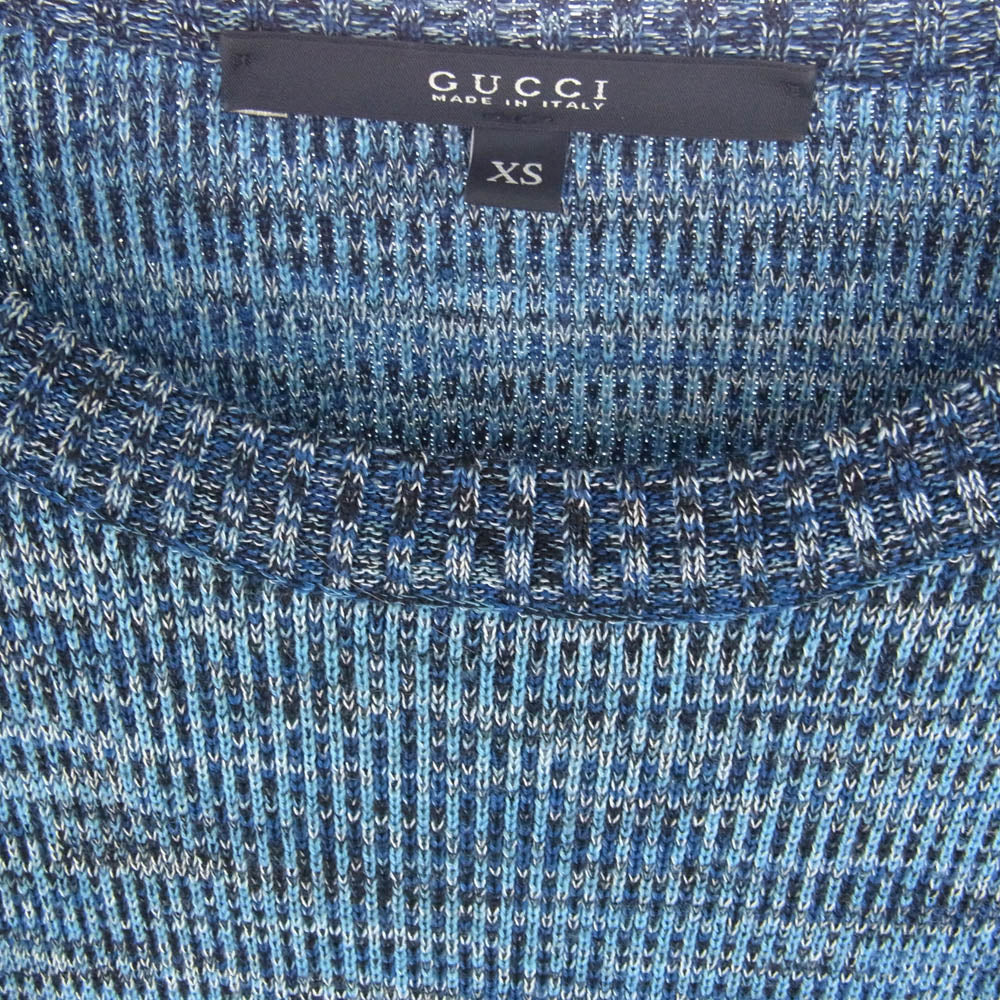 GUCCI グッチ 381110 金ボタン  ボーダー ウール ニット マルチカラー系 XS【中古】