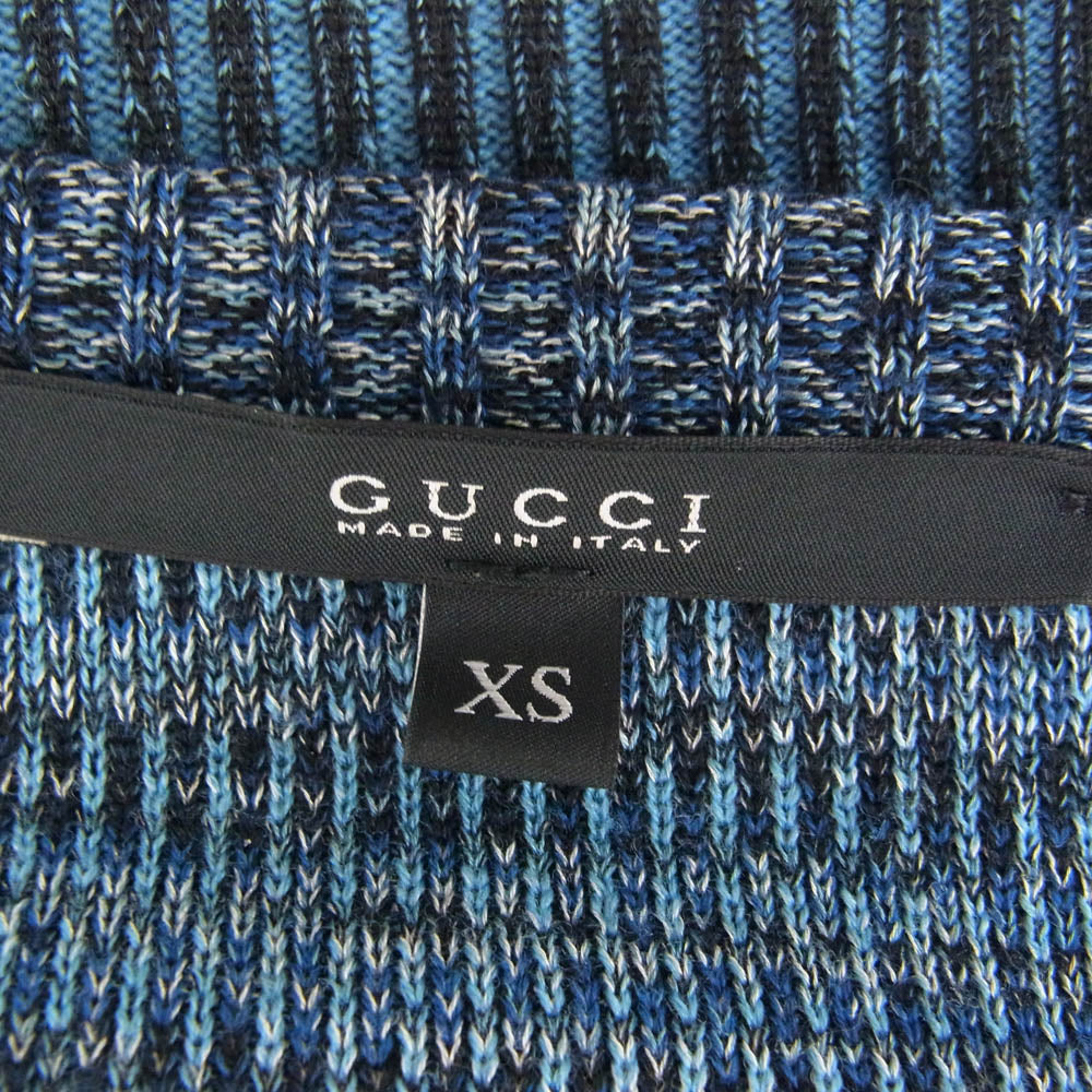 GUCCI グッチ 381110 金ボタン  ボーダー ウール ニット マルチカラー系 XS【中古】