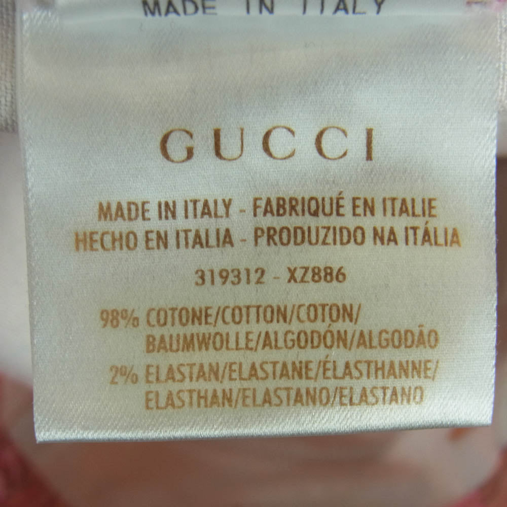 GUCCI グッチ 319312 フローラル フラワー コットン パンツ レザーパッチ イタリア製 ピンク系 36【中古】