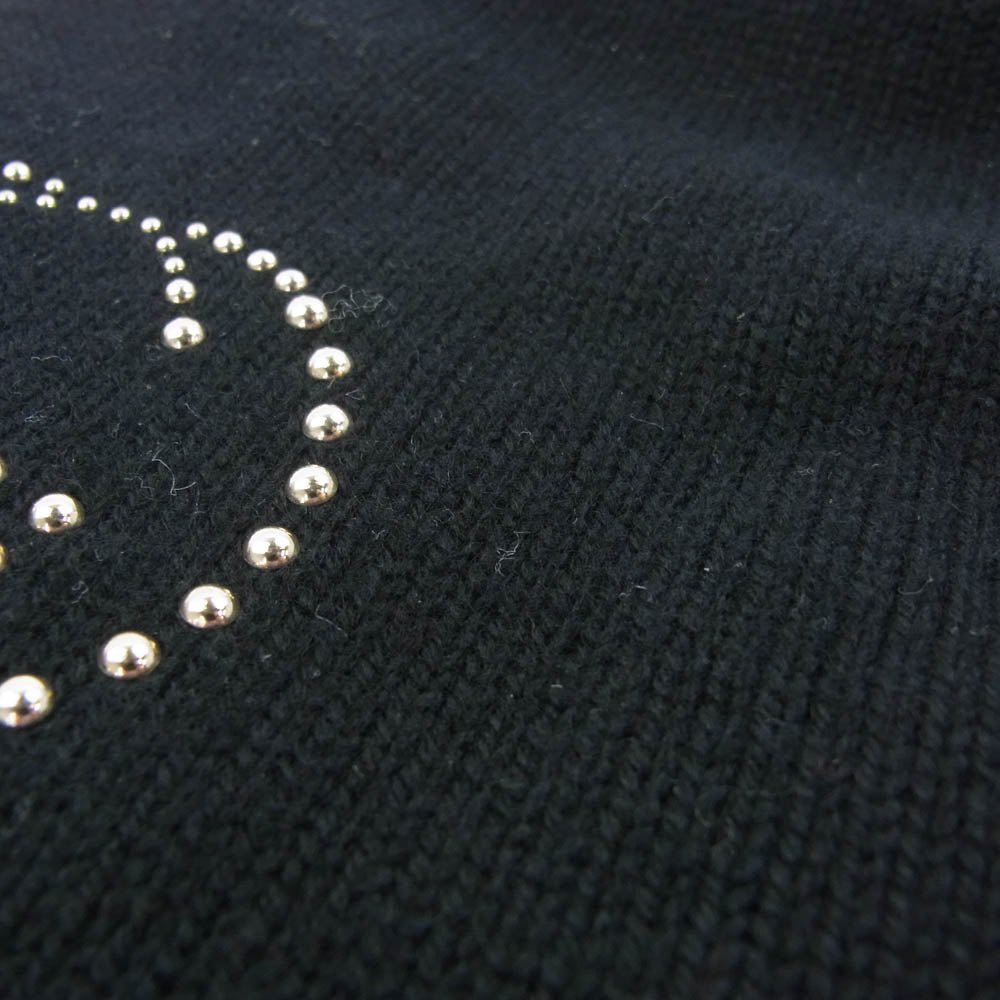 GUCCI グッチ 560592 カシミア インターロッキング ニットキャップ ブラック系 M 21cm【中古】