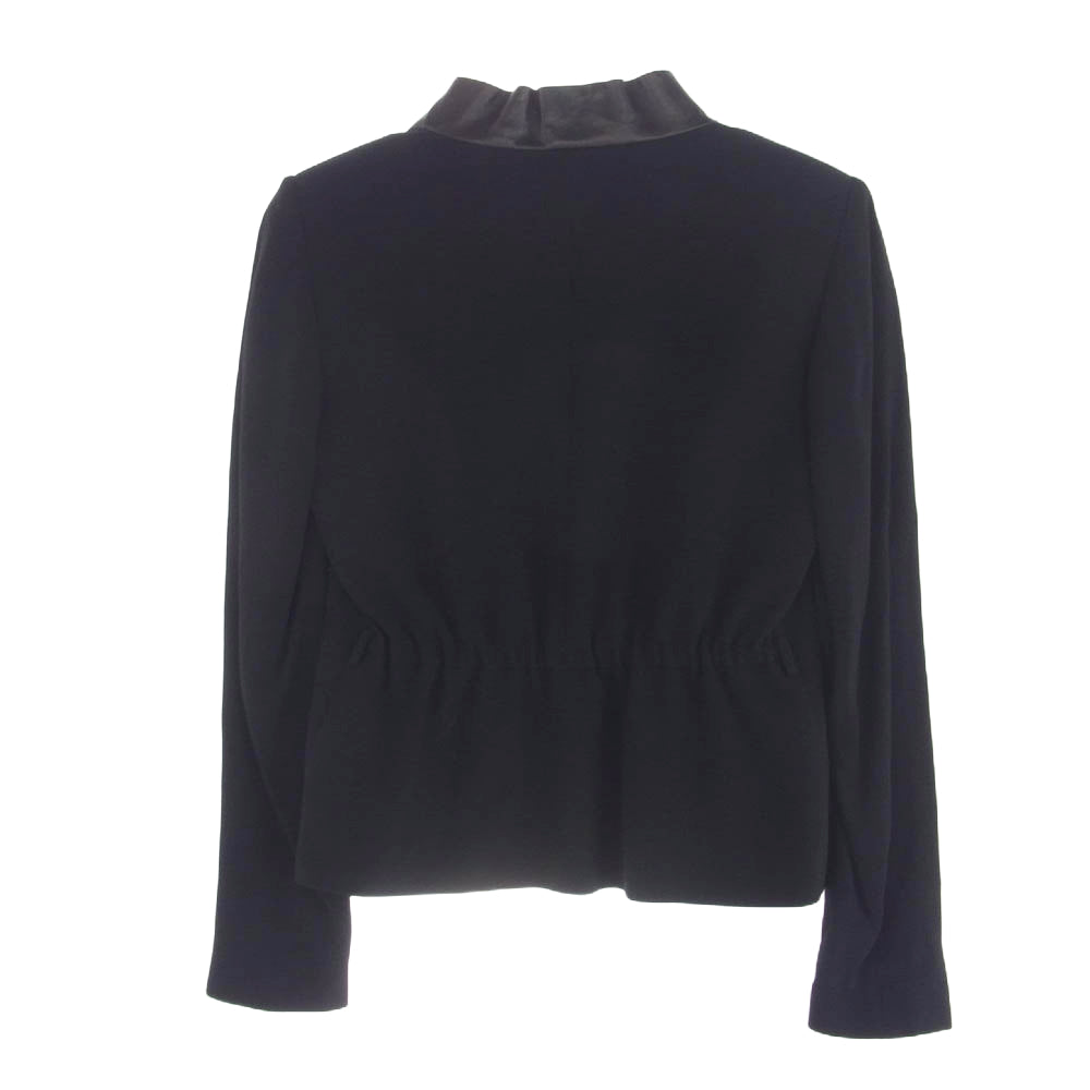 GUCCI グッチ 353509 レザー切り替え プリーツ ジャケット ブラック系【中古】