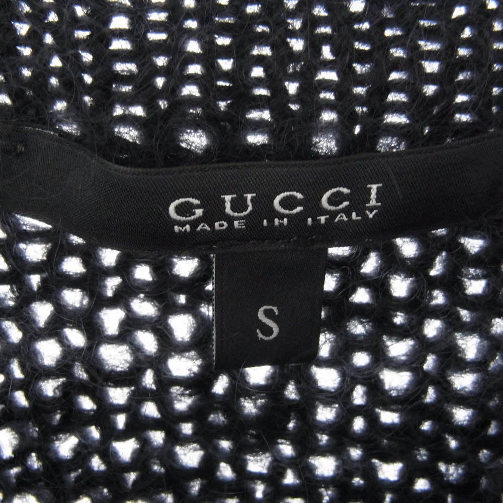 GUCCI グッチ 327520 モヘア シルク 刺繍 ニット ブラック系【中古】