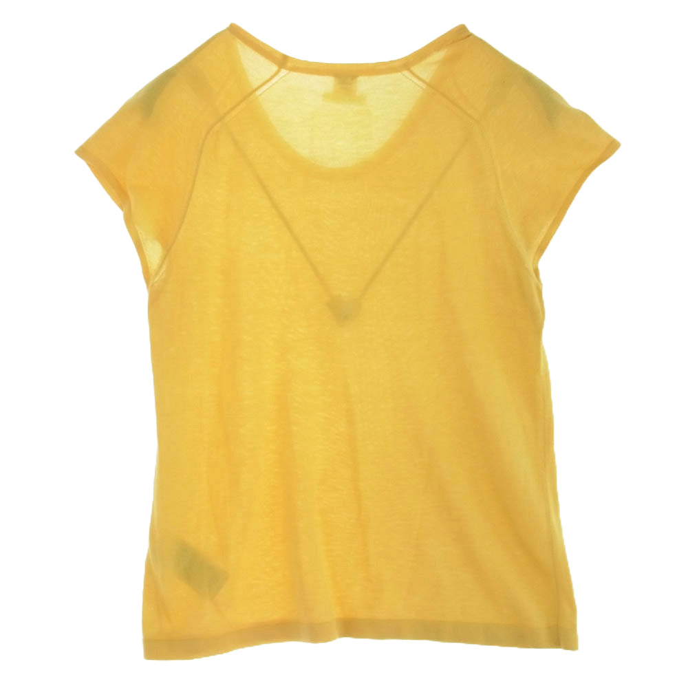 HERMES エルメス シルク混 ニット カットソー トップス イエロー系 34【中古】