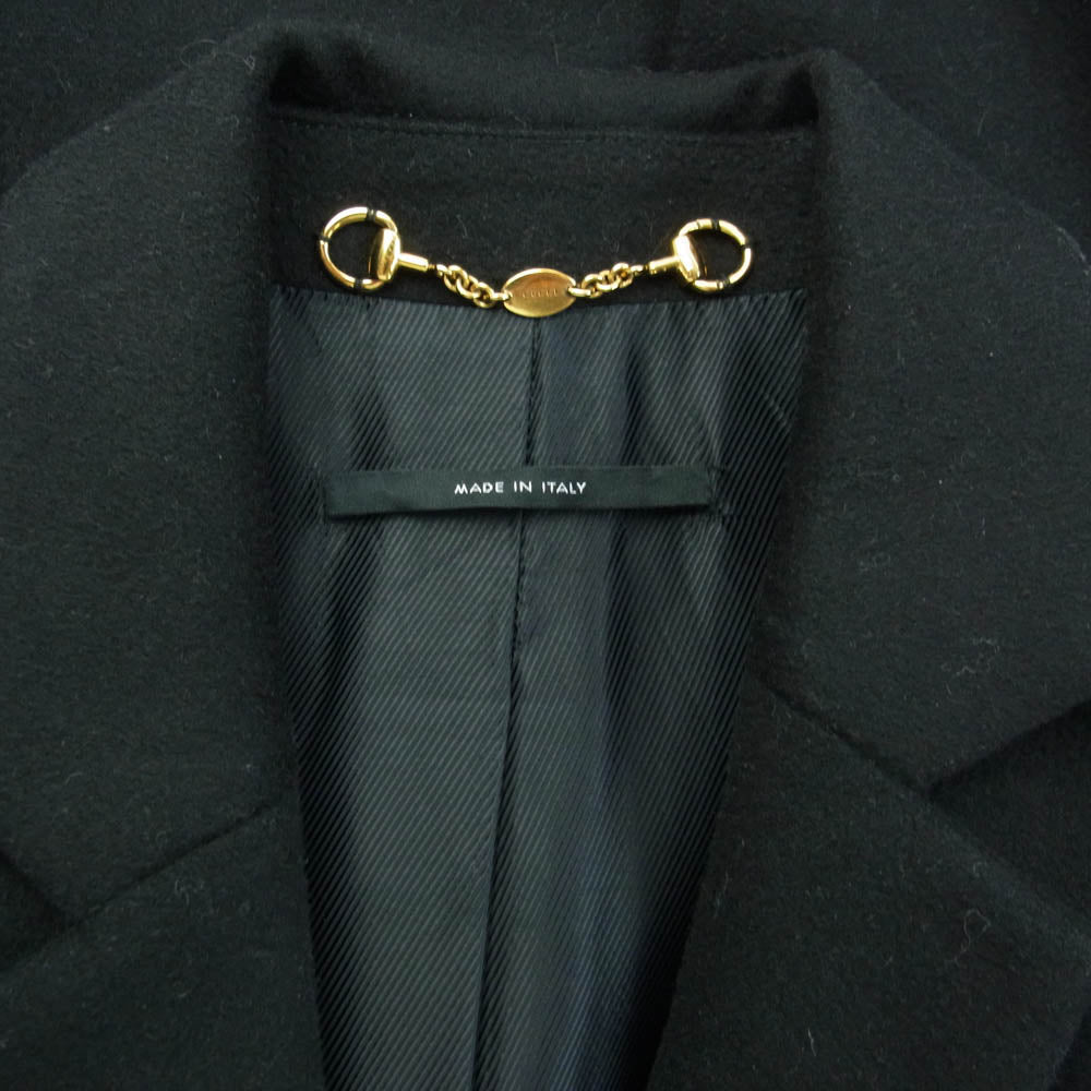 GUCCI グッチ 270720 ウール チェスター コート ブラック系 36【中古】