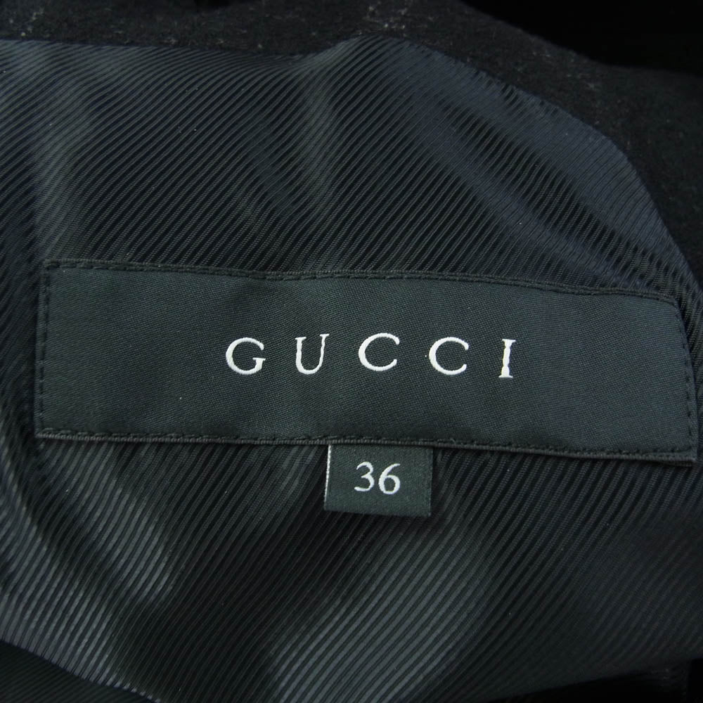 GUCCI グッチ 270720 ウール チェスター コート ブラック系 36【中古】