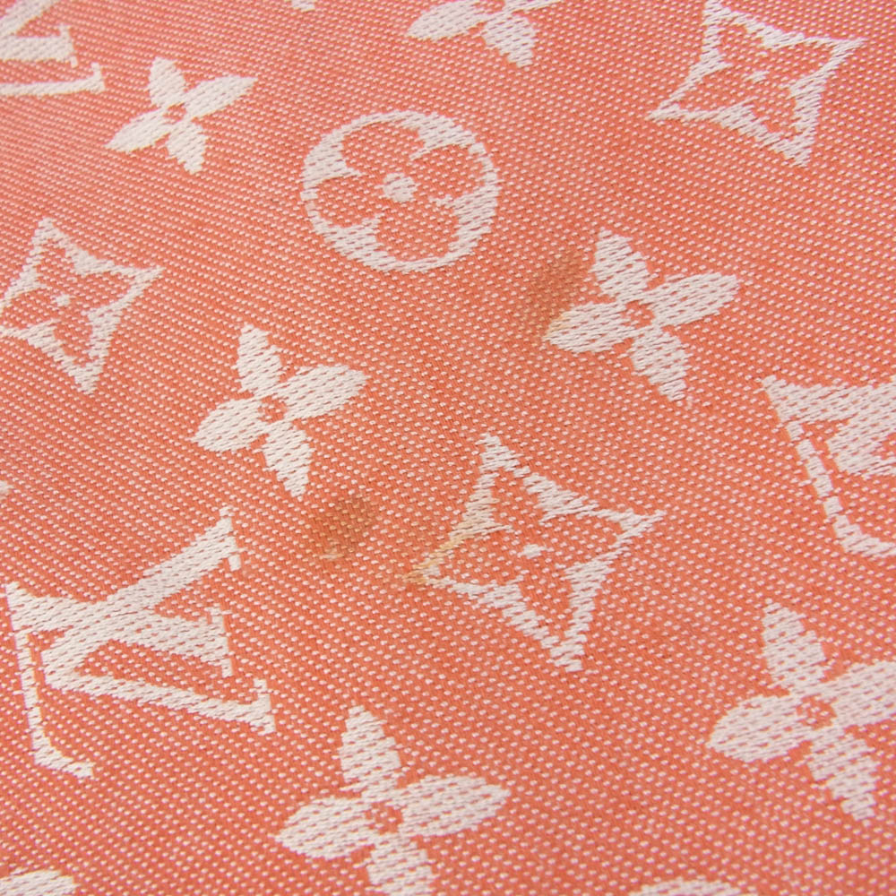 LOUIS VUITTON ルイ・ヴィトン 401910 シルク ウール ストール ショール オレンジ系【中古】