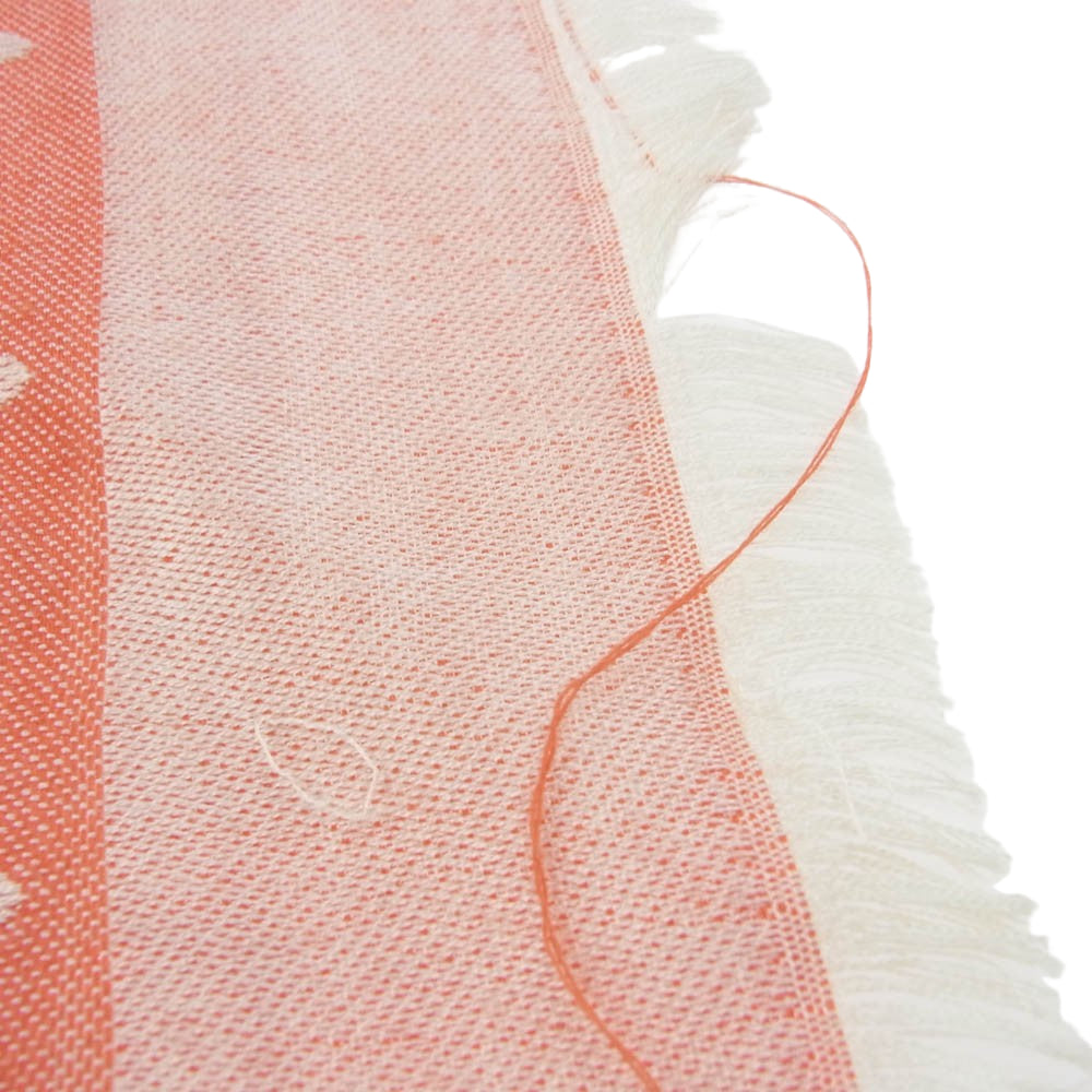 LOUIS VUITTON ルイ・ヴィトン 401910 シルク ウール ストール ショール オレンジ系【中古】