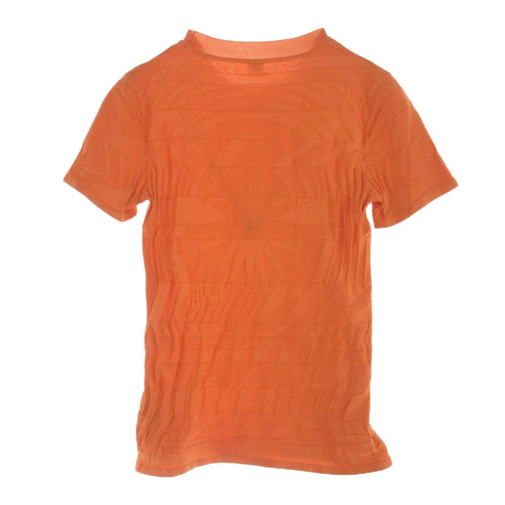 HERMES エルメス シルク混 半袖 カットソー トップス オレンジ系 38【中古】
